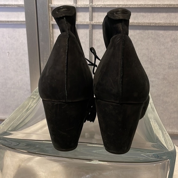 Nwot Anyi Liu Black Suede Tie Up Ankle Boots Size 8.5 - Picture 4 of 6